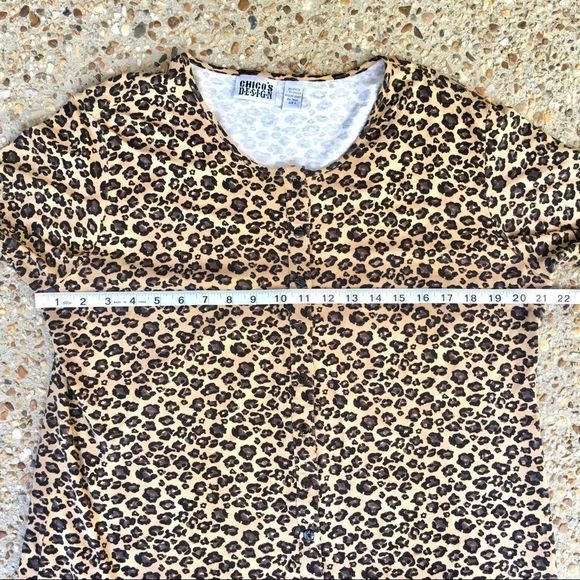 Chico’s Design Leopard Print Button Down Blouse 3 - Picture 4 of 7